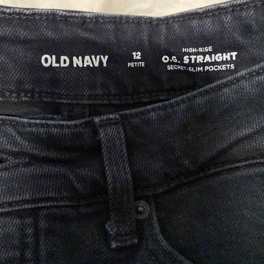 Old Navy Black Distressed High Rise Jeans